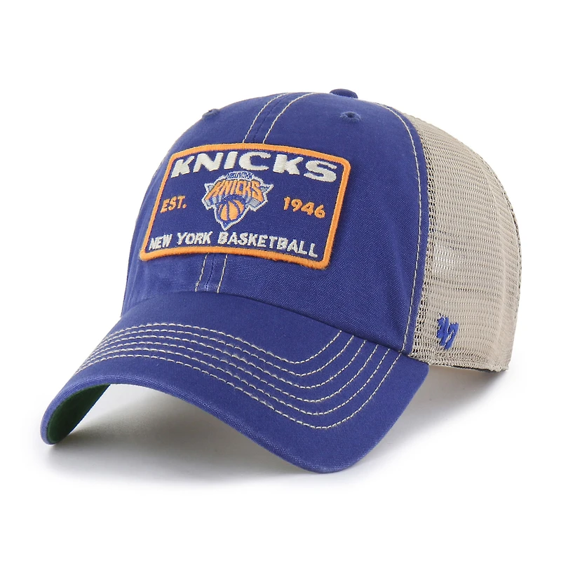 Men's '47 Blue/Tan New York Knicks Wabash Patch Clean Up Adjustable Hat