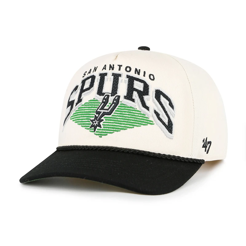 Men's '47 Cream/Black San Antonio Spurs Pomona Two-Tone Rope Hitch Adjustable Hat
