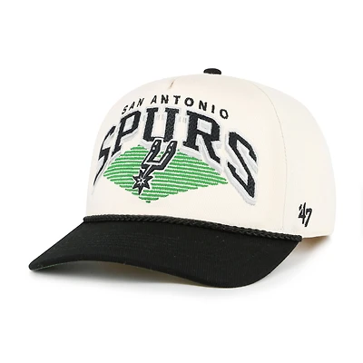 Men's '47 Cream/Black San Antonio Spurs Pomona Two-Tone Rope Hitch Adjustable Hat