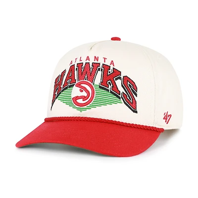 Men's '47 Cream/Red Atlanta Hawks Pomona Two-Tone Rope Hitch Adjustable Hat