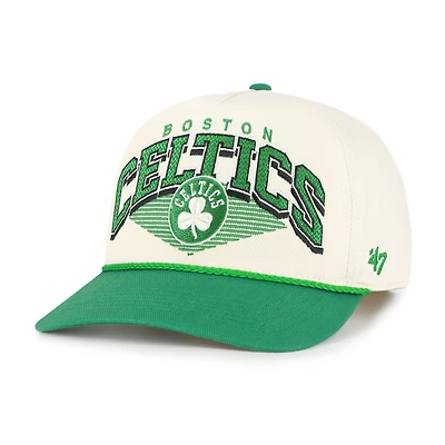 Men's '47 Cream/Kelly Green Boston Celtics Pomona Two-Tone Rope Hitch Adjustable Hat
