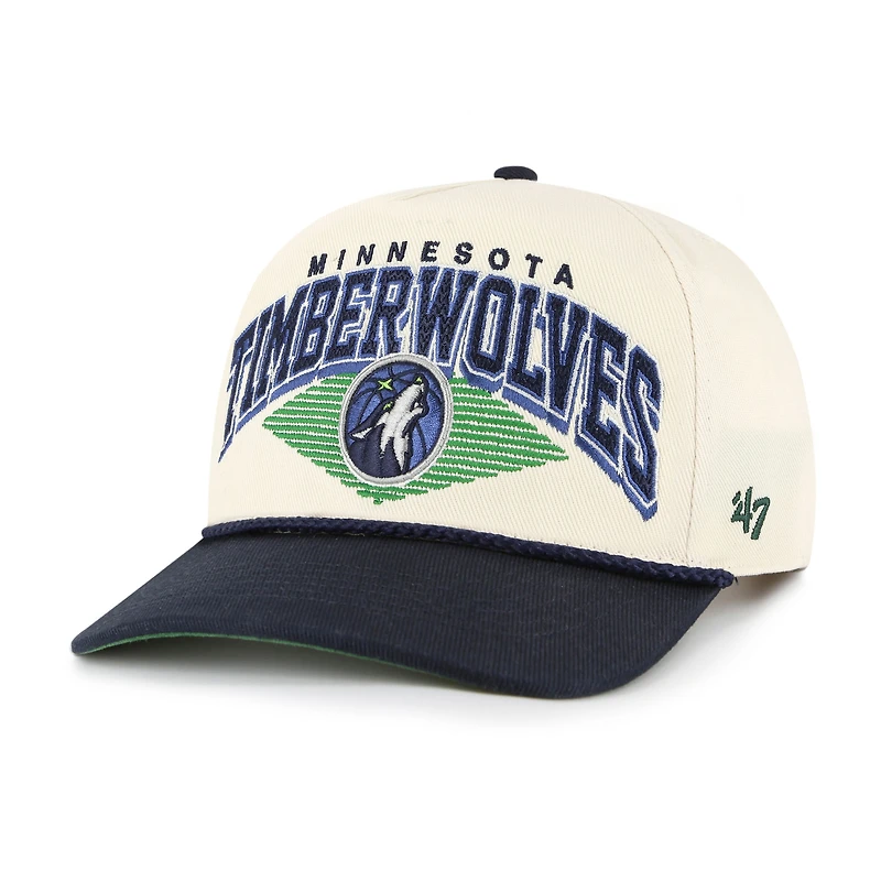 Men's '47 Cream/Navy Minnesota Timberwolves Pomona Two-Tone Rope Hitch Adjustable Hat