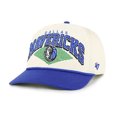 Men's '47 Cream/Blue Dallas Mavericks Pomona Two-Tone Rope Hitch Adjustable Hat