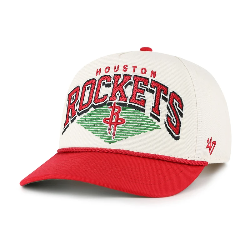 Men's '47 Cream/Red Houston Rockets Pomona Two-Tone Rope Hitch Adjustable Hat