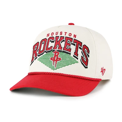 Men's '47 Cream/Red Houston Rockets Pomona Two-Tone Rope Hitch Adjustable Hat