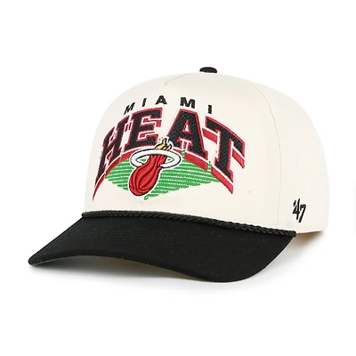 Men's '47 Cream/Black Miami Heat Pomona Two-Tone Rope Hitch Adjustable Hat