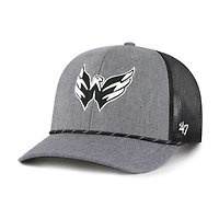 Men's '47  Gray Washington Capitals Carbon Rope Trucker Adjustable Hat