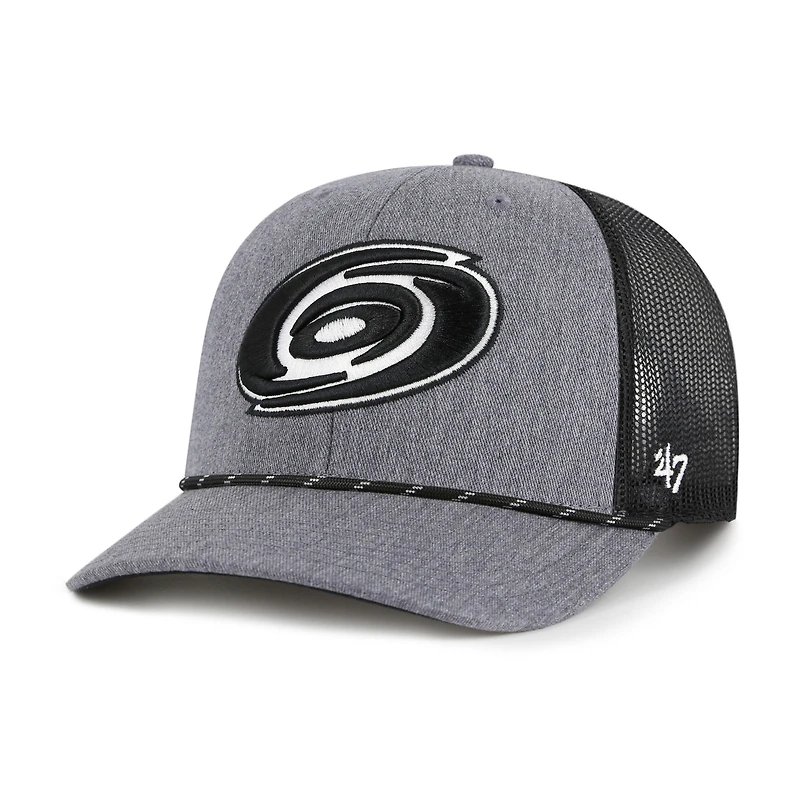 Men's '47  Gray Carolina Hurricanes Carbon Rope Trucker Adjustable Hat