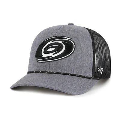 Men's '47  Gray Carolina Hurricanes Carbon Rope Trucker Adjustable Hat