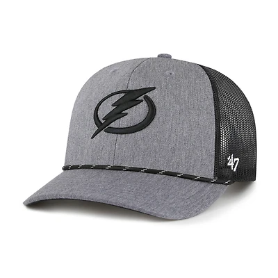Men's '47  Gray Tampa Bay Lightning Carbon Rope Trucker Adjustable Hat