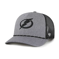 Men's '47  Gray Tampa Bay Lightning Carbon Rope Trucker Adjustable Hat