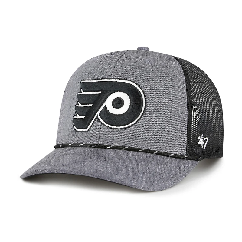Men's '47  Gray Philadelphia Flyers Carbon Rope Trucker Adjustable Hat
