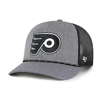 Men's '47  Gray Philadelphia Flyers Carbon Rope Trucker Adjustable Hat