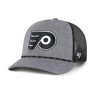 Men's '47  Gray Philadelphia Flyers Carbon Rope Trucker Adjustable Hat