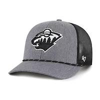 Men's '47  Gray Minnesota Wild Carbon Rope Trucker Adjustable Hat