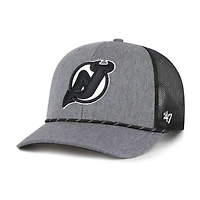 Men's '47  Gray New Jersey Devils Carbon Rope Trucker Adjustable Hat