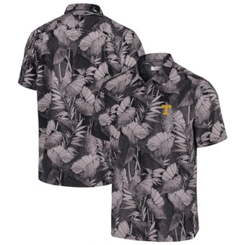 Men's Tommy Bahama Black Tennessee Volunteers Coast Nuevo Fronds Camp Button-Up Top