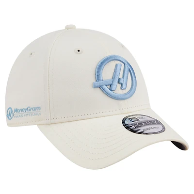 Men's New Era Cream Haas F1 Team 9FORTY Adjustable Hat