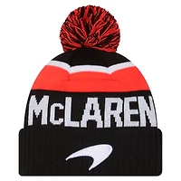 Men's New Era Black McLaren F1 Team Wordmark Sport Cuffed Knit Hat with Pom