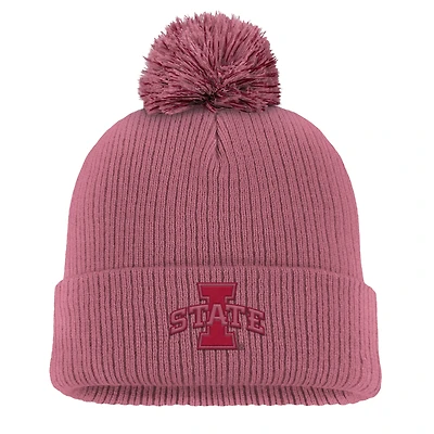 Men's Nike Pink Iowa State Cyclones Tonal Peak Cuffed Knit Hat with Pom