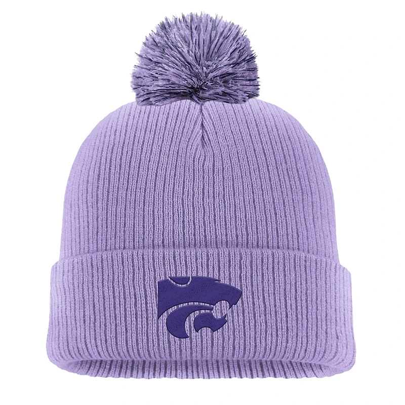 Men's Nike Light Purple Kansas State Wildcats Tonal Peak Cuffed Knit Hat with Pom