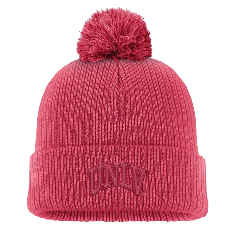 Men's Nike Bright Cardinal UNLV Rebels Tonal Peak Cuffed Knit Hat with Pom