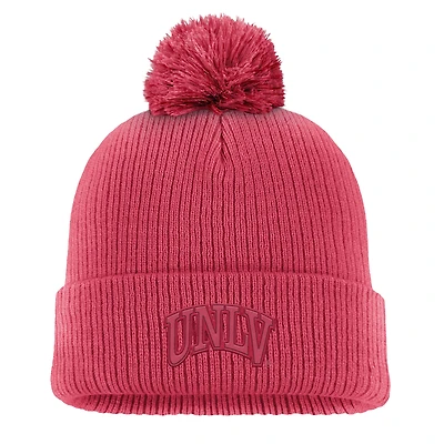 Men's Nike Bright Cardinal UNLV Rebels Tonal Peak Cuffed Knit Hat with Pom