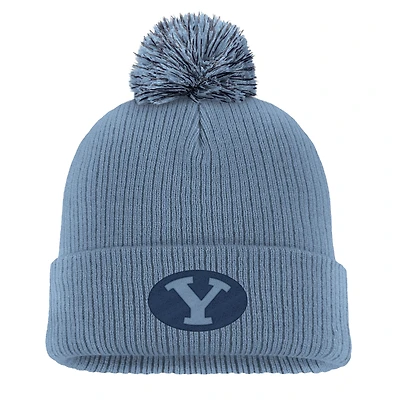 Men's Nike Blue BYU Cougars Tonal Peak Cuffed Knit Hat with Pom