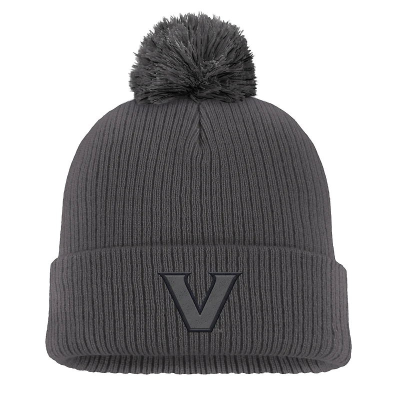 Men's Nike Charcoal Vanderbilt Commodores Tonal Peak Cuffed Knit Hat with Pom