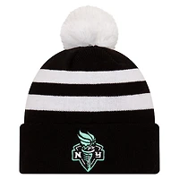Unisex New Era Black New York Liberty Core Cuffed Knit Hat with Pom