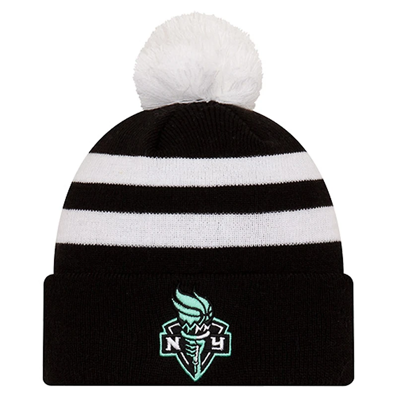 Unisex New Era Black New York Liberty Core Cuffed Knit Hat with Pom