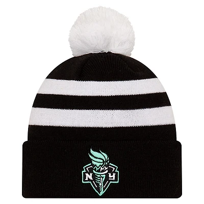 Unisex New Era Black New York Liberty Core Cuffed Knit Hat with Pom