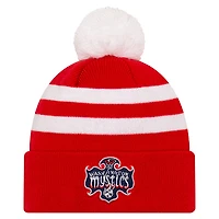 Unisex New Era Red Washington Mystics Core Cuffed Knit Hat with Pom