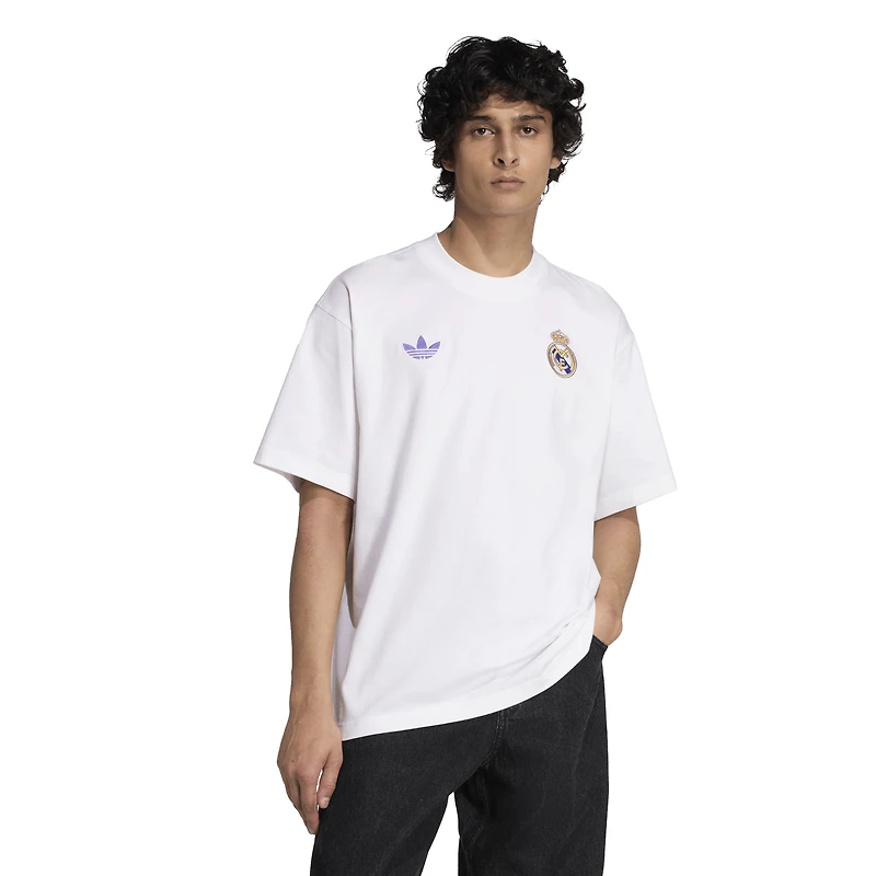 Men's adidas White Real Madrid Lifestyler T-Shirt