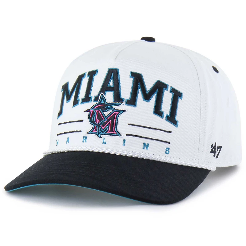 Men's '47 White Miami Marlins City Connect Roscoe Rope Hitch Adjustable Hat