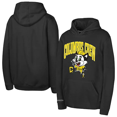 Youth Mitchell & Ness  Black Columbus Crew Mascot Break Out Pullover Hoodie