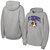 Youth Mitchell & Ness  Heather Gray FC Cincinnati Mascot Break Out Pullover Hoodie