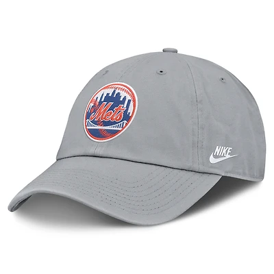Men's Nike Gray New York Mets Cooperstown Collection Club Adjustable Hat