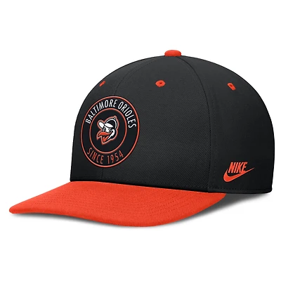 Men's Nike Black/Orange Baltimore Orioles Cooperstown Collection Pro Dri-FIT Snapback Hat