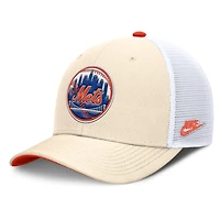 Men's Nike  Natural New York Mets Cooperstown Collection Dri-FIT Rise Trucker Adjustable Hat