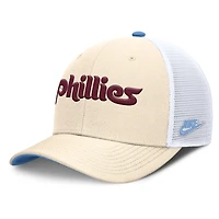 Men's Nike  Natural Philadelphia Phillies Cooperstown Collection Dri-FIT Rise Trucker Adjustable Hat