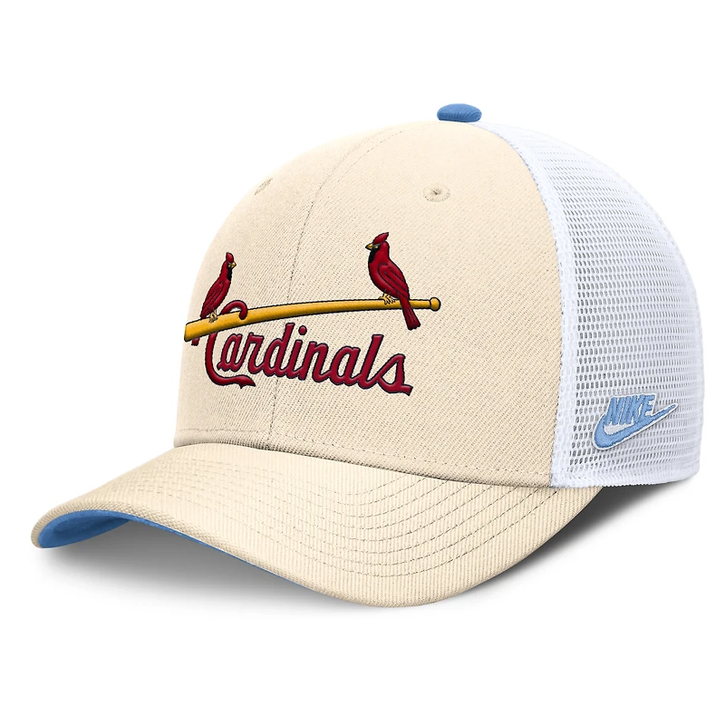 Men's Nike  Natural St. Louis Cardinals Cooperstown Collection Dri-FIT Rise Trucker Adjustable Hat