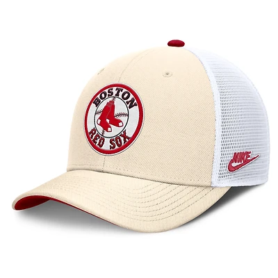 Men's Nike  Natural Boston Red Sox Cooperstown Collection Dri-FIT Rise Trucker Adjustable Hat