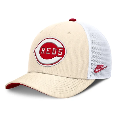 Men's Nike  Natural Cincinnati Reds Cooperstown Collection Dri-FIT Rise Trucker Adjustable Hat
