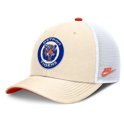 Men's Nike  Natural Detroit Tigers Cooperstown Collection Dri-FIT Rise Trucker Adjustable Hat