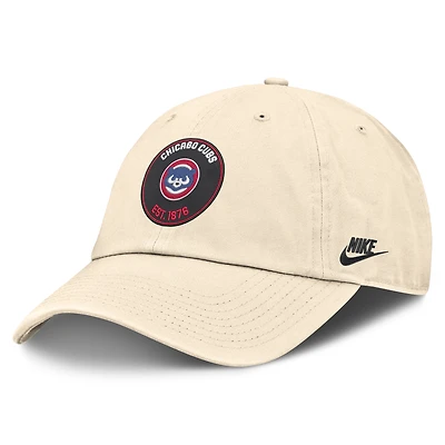 Men's Nike Natural Chicago Cubs Cooperstown Collection Club Adjustable Hat