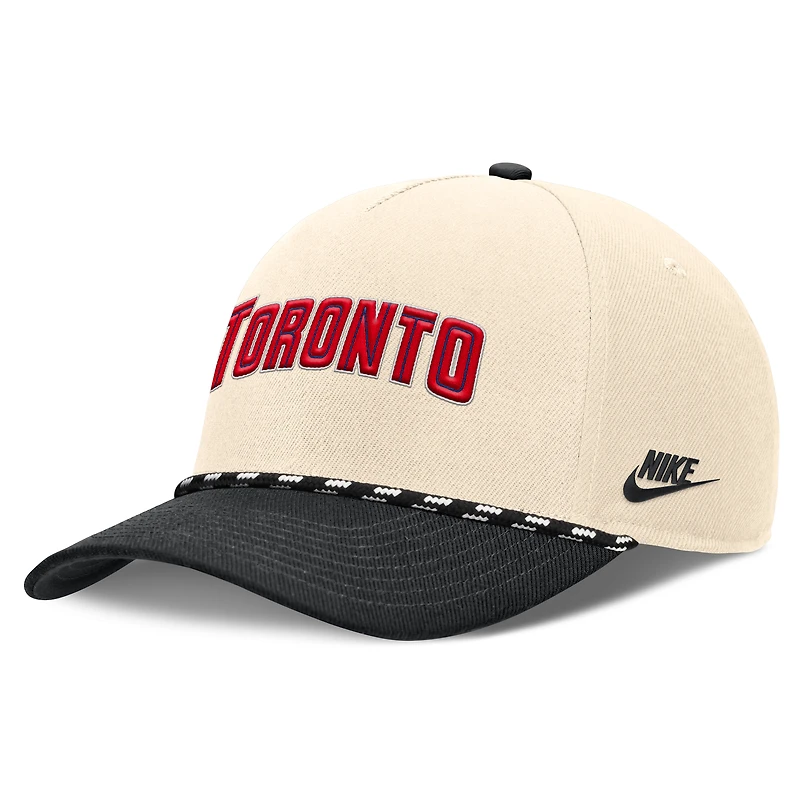 Men's Nike Natural/Black Toronto Blue Jays Cooperstown Collection Rise Adjustable Hat