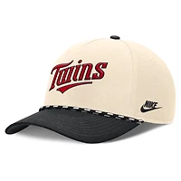 Men's Nike Natural/Black Minnesota Twins Cooperstown Collection Rise Adjustable Hat