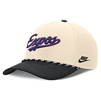 Men's Nike Natural/Black Montreal Expos Cooperstown Collection Rise Adjustable Hat