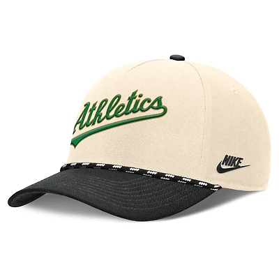 Men's Nike Natural/Black Athletics Cooperstown Collection Rise Adjustable Hat